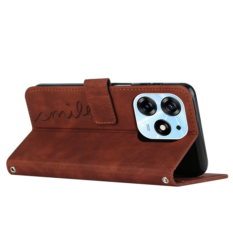 For Tecno Spark 10 Pro Skin Feel Heart Pattern Leather Phone Case