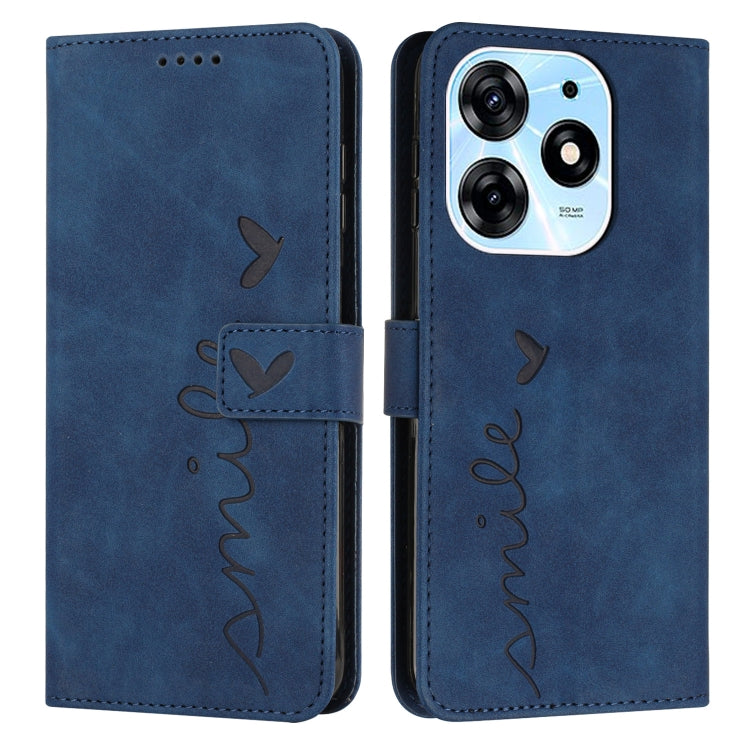 For Tecno Spark 10 Pro Skin Feel Heart Pattern Leather Phone Case