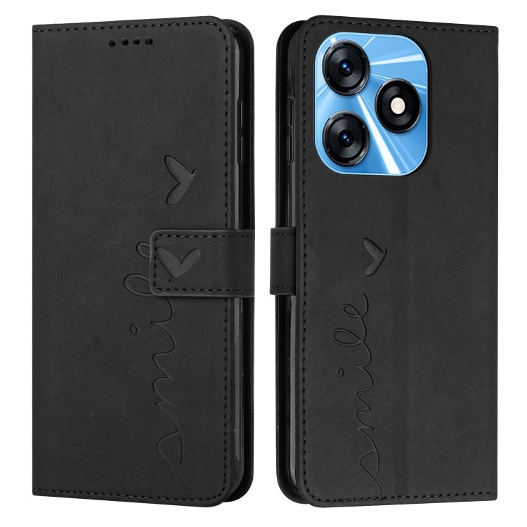 For Tecno Spark 10C Skin Feel Heart Pattern Leather Phone Case