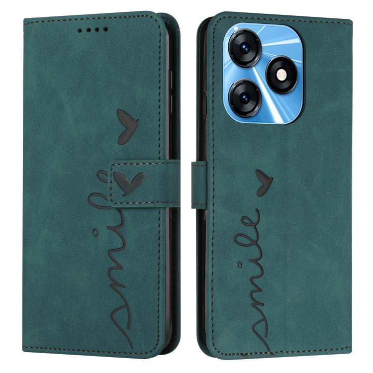 For Tecno Spark 10C Skin Feel Heart Pattern Leather Phone Case