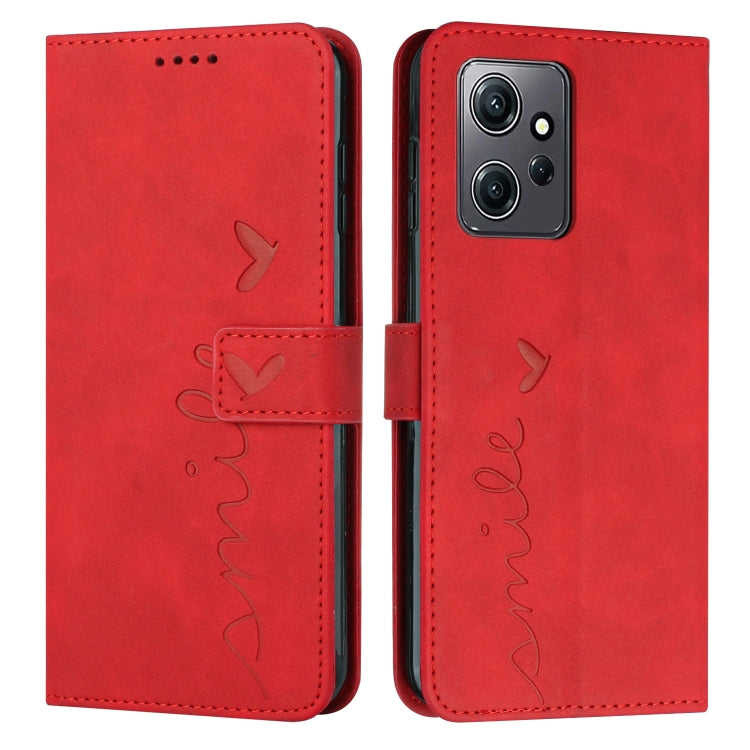 For Xiaomi Redmi Note 12 4G Global Skin Feel Heart Pattern Leather Phone Case