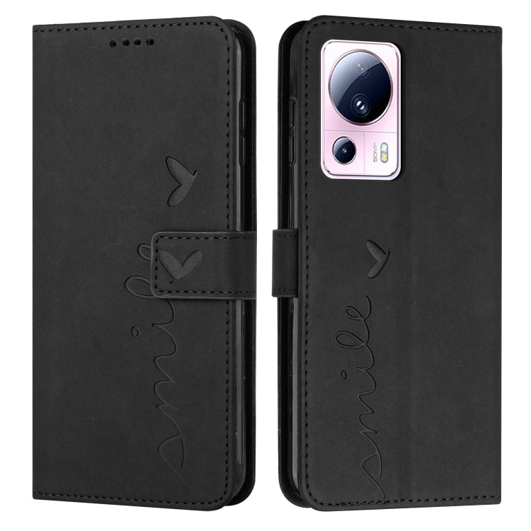 For Xiaomi Civi 2 / 13 Lite Skin Feel Heart Pattern Leather Phone Case