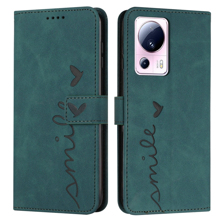 For Xiaomi Civi 2 / 13 Lite Skin Feel Heart Pattern Leather Phone Case