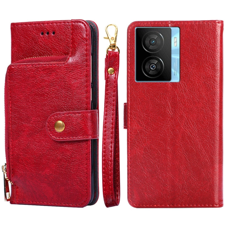 For vivo iQOO Z7x Zipper Bag Leather Phone Case