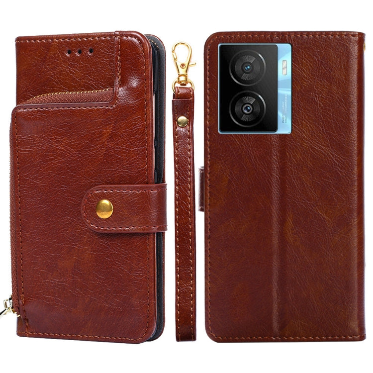 For vivo iQOO Z7x Zipper Bag Leather Phone Case