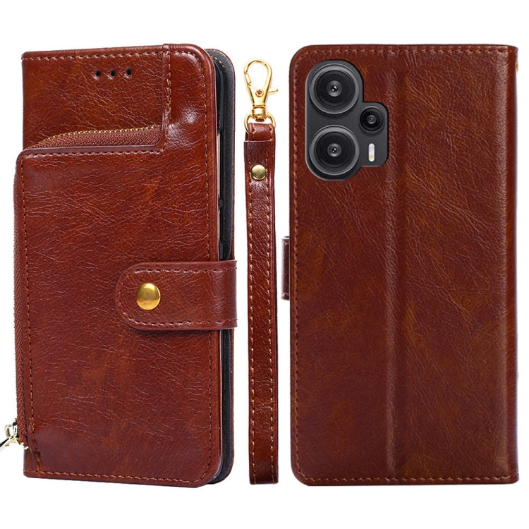 For Xiaomi Redmi Note 12 Turbo Zipper Bag Leather Phone Case