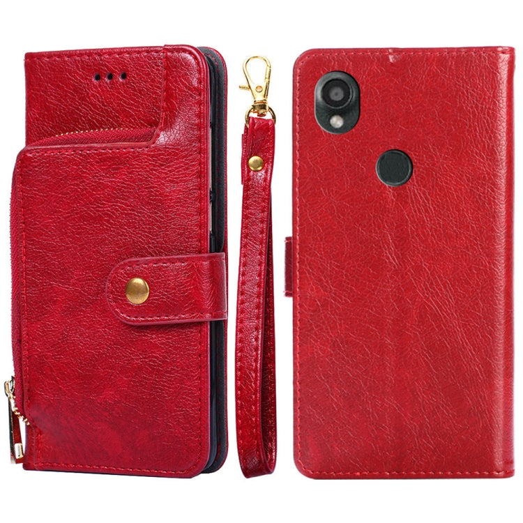 For Kyocera Digno SX3-KYG02 Zipper Bag Leather Phone Case