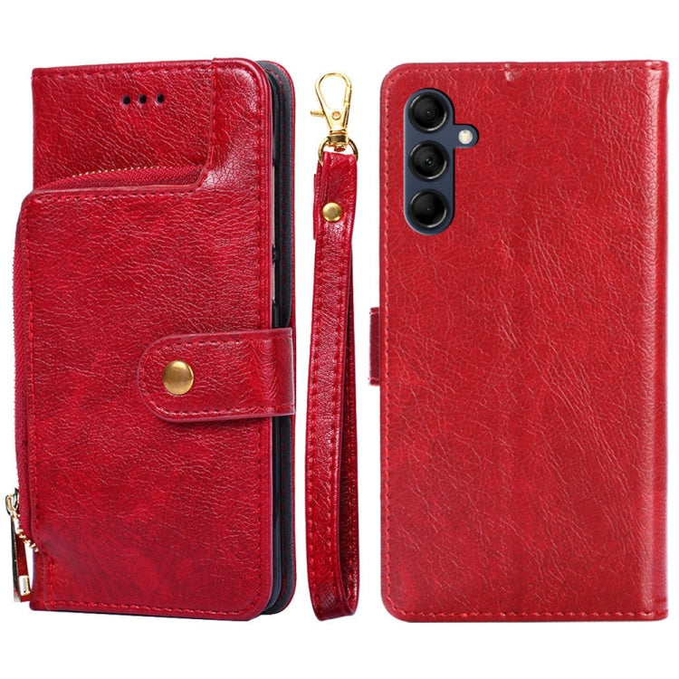 For Samsung Galaxy M14 5G Zipper Bag Leather Phone Case