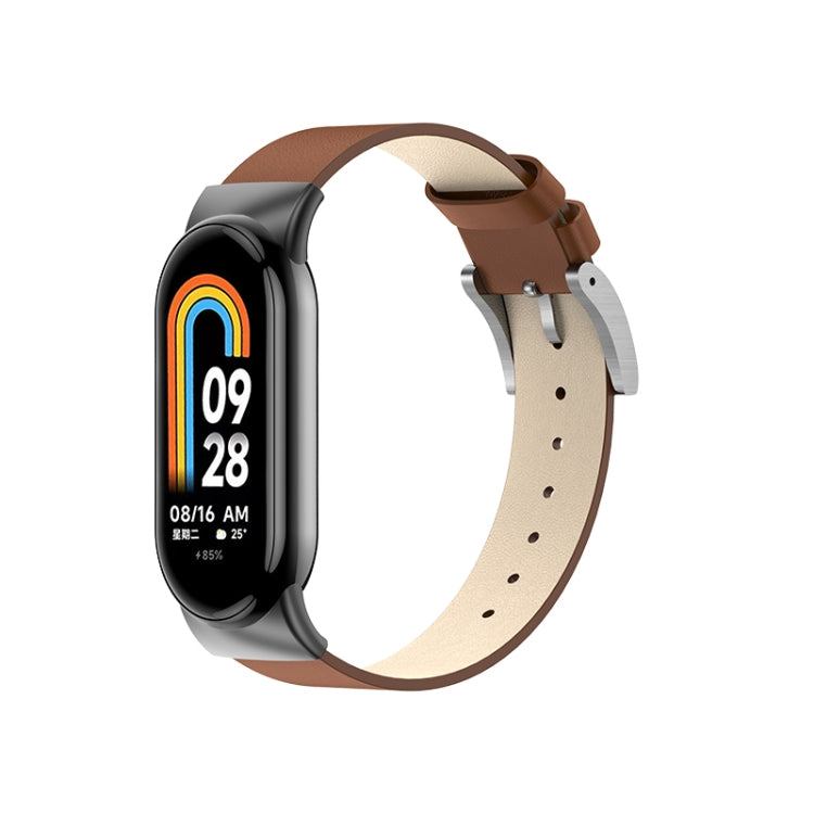 For Xiaomi Mi Band 8 12mm Leather Replacement Watch Band