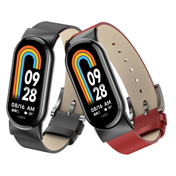 For Xiaomi Mi Band 8 12mm Leather Replacement Watch Band