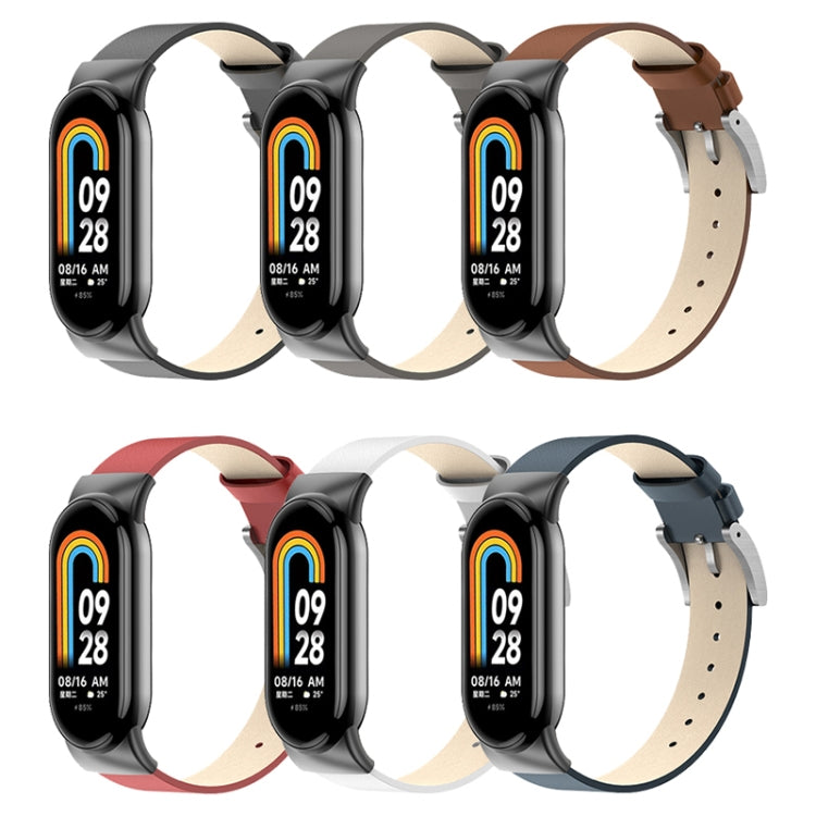 For Xiaomi Mi Band 8 12mm Leather Replacement Watch Band
