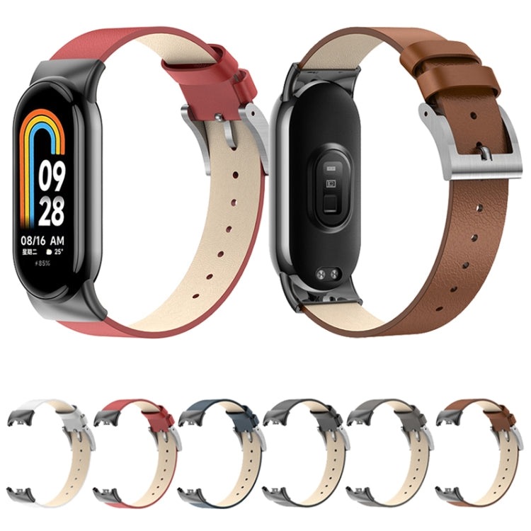 For Xiaomi Mi Band 8 12mm Leather Replacement Watch Band