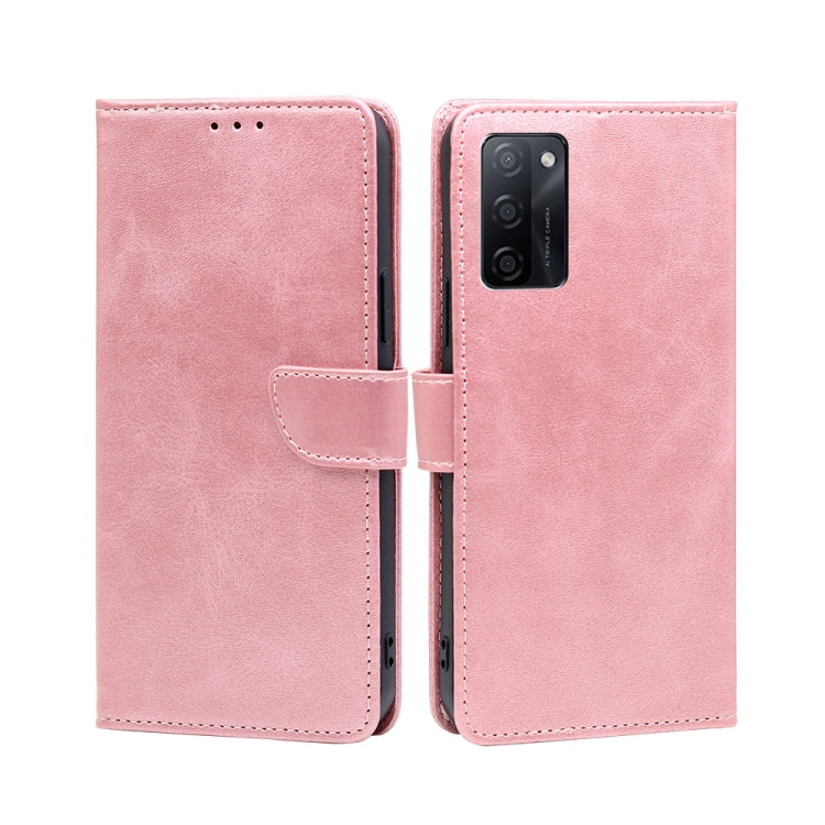 For OPPO A55S 5G Calf Texture Buckle Flip Leather Phone Case
