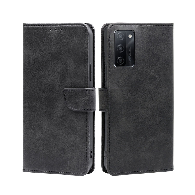 For OPPO A55S 5G Calf Texture Buckle Flip Leather Phone Case