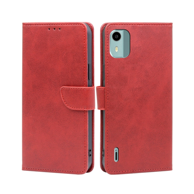 For Nokia C12 Calf Texture Buckle Flip Leather Phone Case