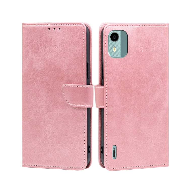 For Nokia C12 Calf Texture Buckle Flip Leather Phone Case