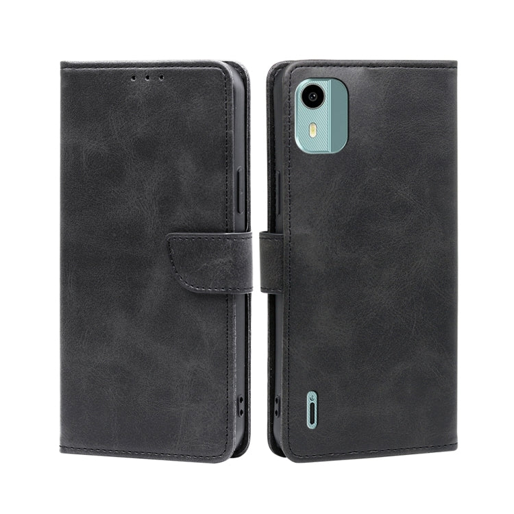 For Nokia C12 Calf Texture Buckle Flip Leather Phone Case