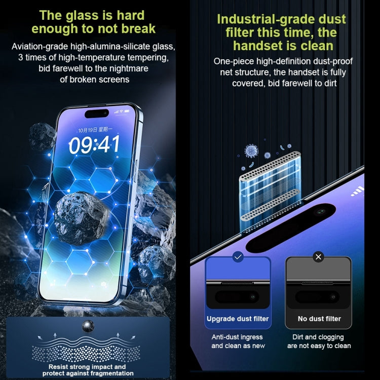 For iPhone 14 WK WTP-067 King Kong Vacha 9D Curved Privacy Tempered Glass Film(Black)