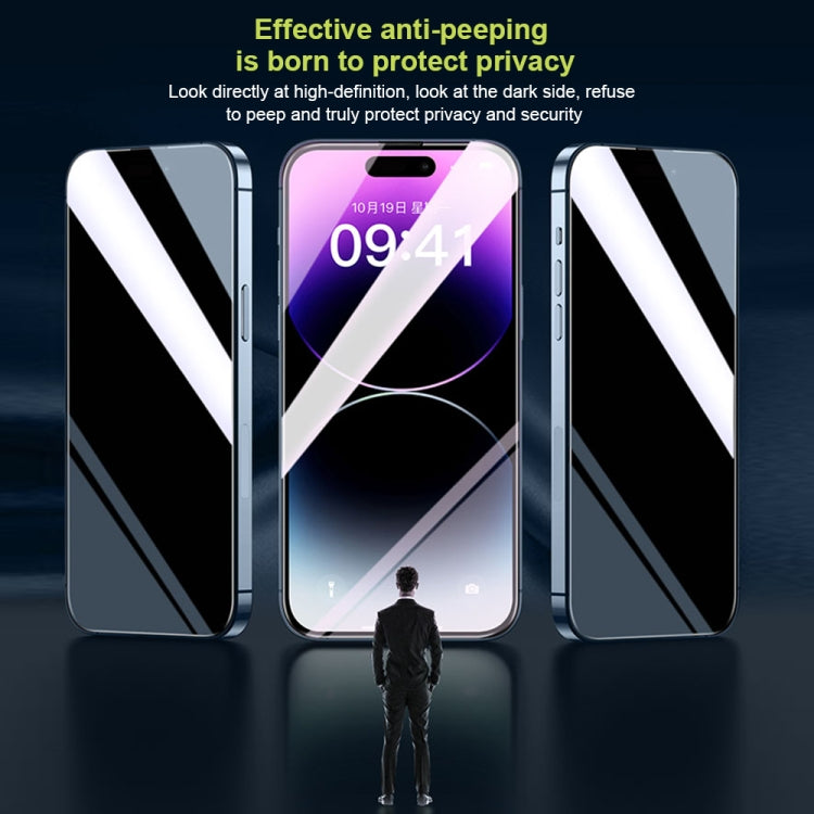 For iPhone 14 WK WTP-067 King Kong Vacha 9D Curved Privacy Tempered Glass Film(Black)