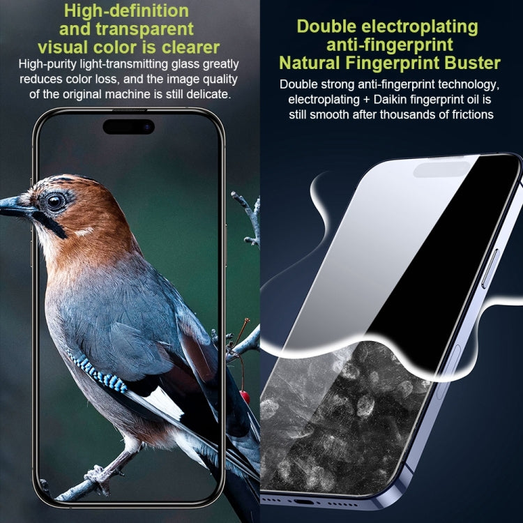 For iPhone 14 Pro Max WK WTP-067 King Kong Vacha 9D Curved Privacy Tempered Glass Film(Black)