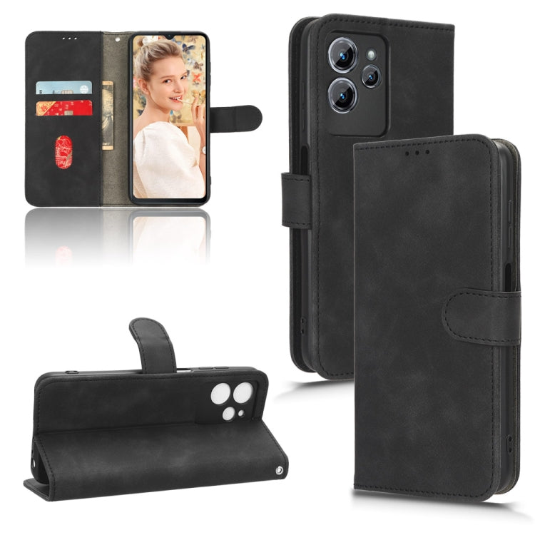 For Oukitel  C32 Skin Feel Magnetic Flip Leather Phone Case