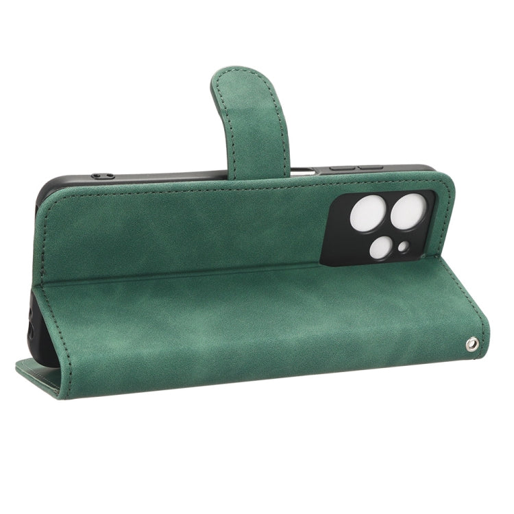 For Oukitel  C32 Skin Feel Magnetic Flip Leather Phone Case