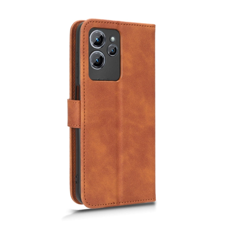 For Oukitel  C32 Skin Feel Magnetic Flip Leather Phone Case