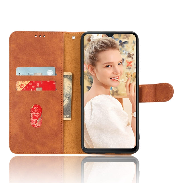 For Oukitel  C32 Skin Feel Magnetic Flip Leather Phone Case