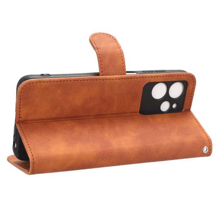 For Oukitel  C32 Skin Feel Magnetic Flip Leather Phone Case