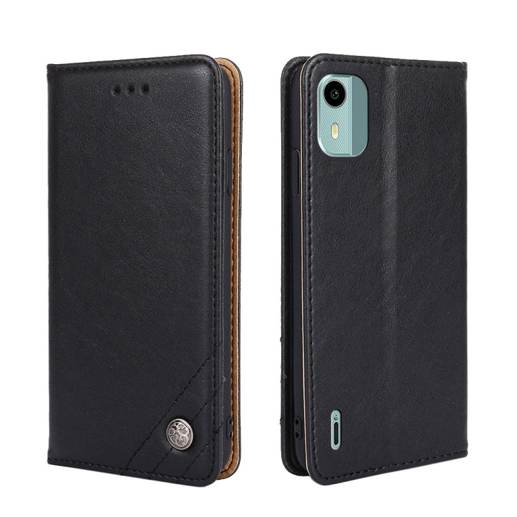 For Nokia C12 Non-Magnetic Retro Texture Horizontal Flip Leather Phone Case