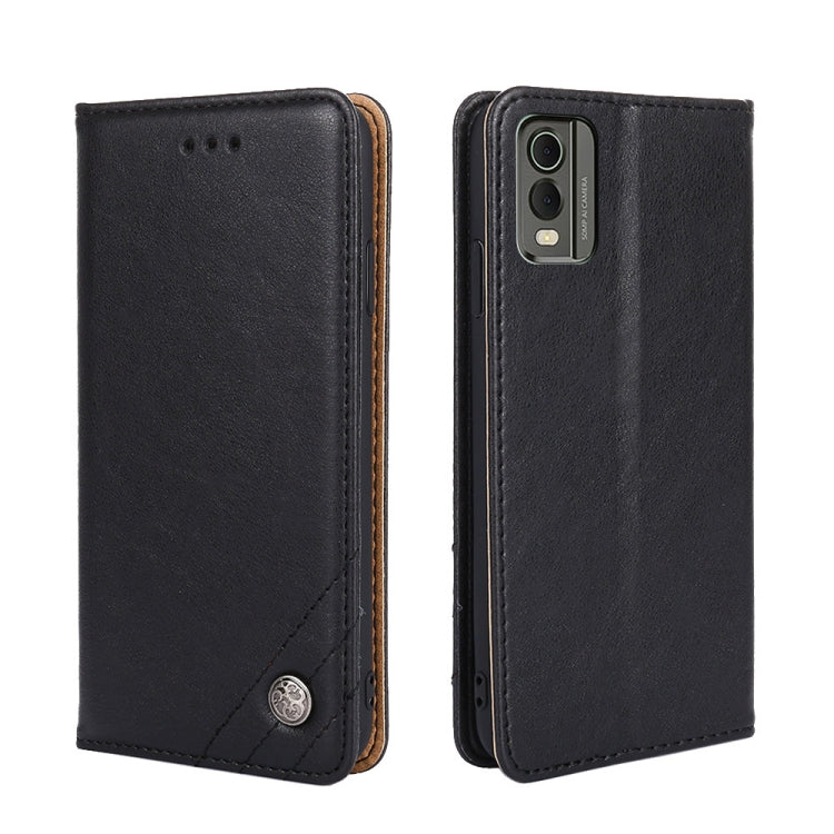 For Nokia C32 Non-Magnetic Retro Texture Horizontal Flip Leather Phone Case
