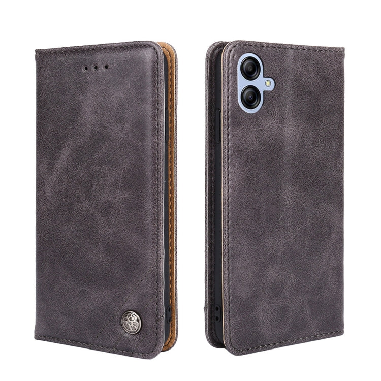 For Samsung Galaxy A04e 4G Non-Magnetic Retro Texture Horizontal Flip Leather Phone Case