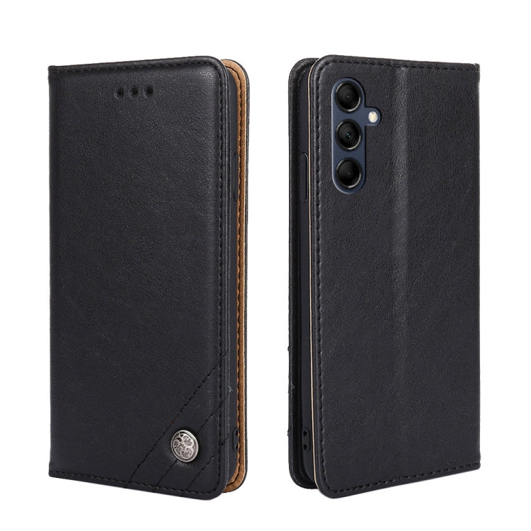For Samsung Galaxy M14 5G Non-Magnetic Retro Texture Horizontal Flip Leather Phone Case