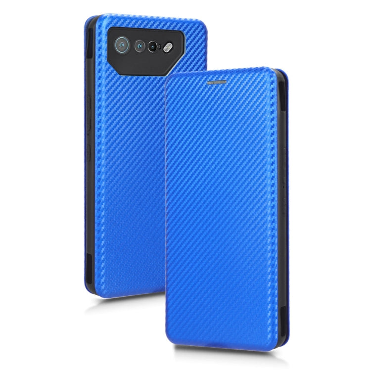 For ASUS ROG Phone 7 Carbon Fiber Texture Flip Leather Phone Case