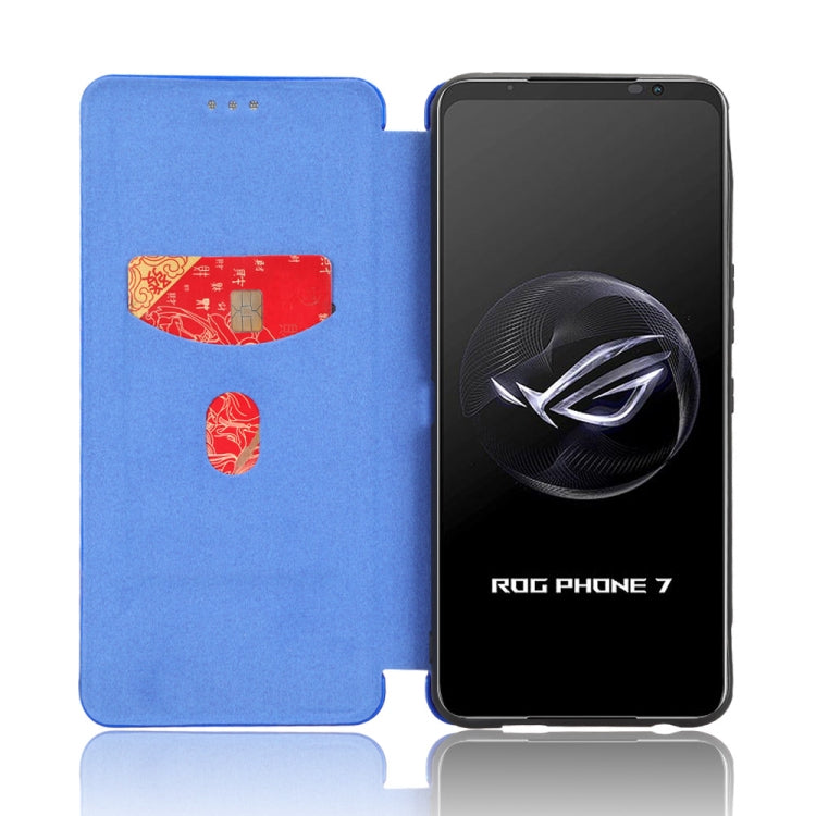 For ASUS ROG Phone 7 Carbon Fiber Texture Flip Leather Phone Case