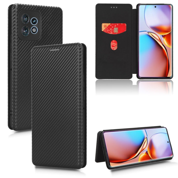 For Motorola Edge 40 Pro Carbon Fiber Texture Flip Leather Phone Case