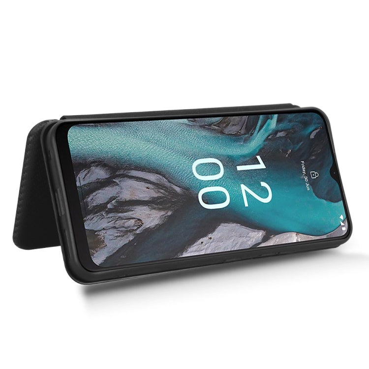 For Nokia C22 Carbon Fiber Texture Flip Leather Phone Case