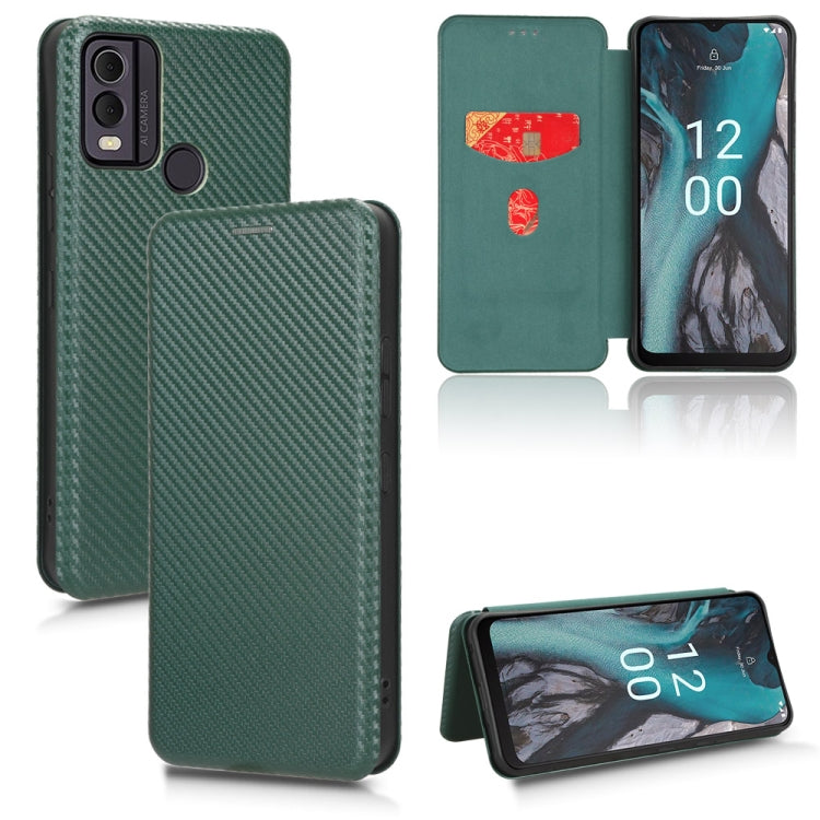 For Nokia C22 Carbon Fiber Texture Flip Leather Phone Case