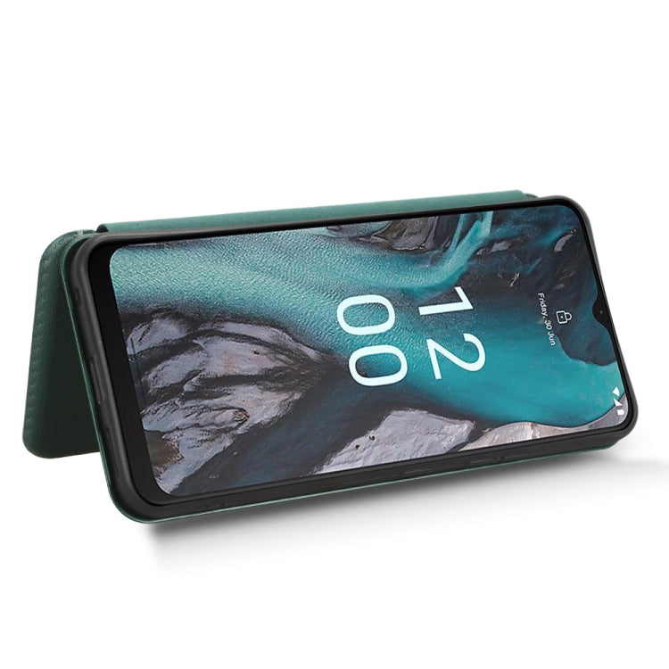 For Nokia C22 Carbon Fiber Texture Flip Leather Phone Case