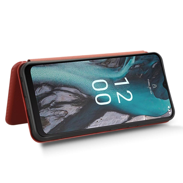 For Nokia C22 Carbon Fiber Texture Flip Leather Phone Case