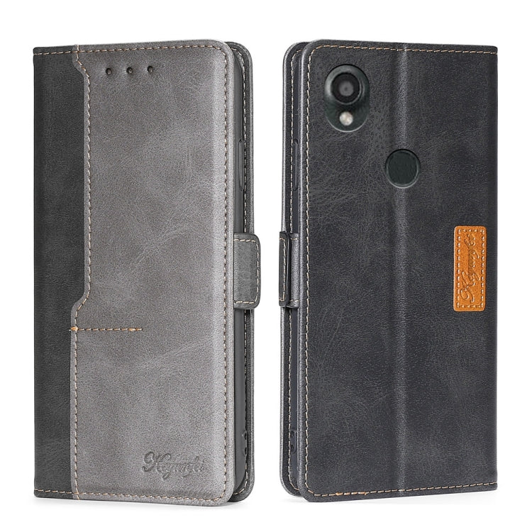 For Kyocera Digno SX3-KYG02 Contrast Color Side Buckle Leather Phone Case