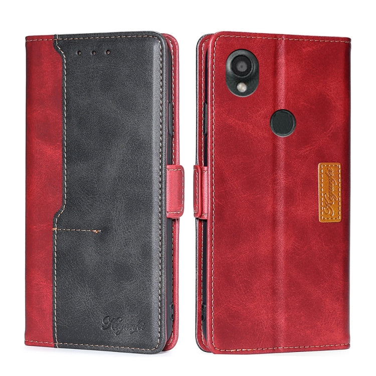 For Kyocera Digno SX3-KYG02 Contrast Color Side Buckle Leather Phone Case