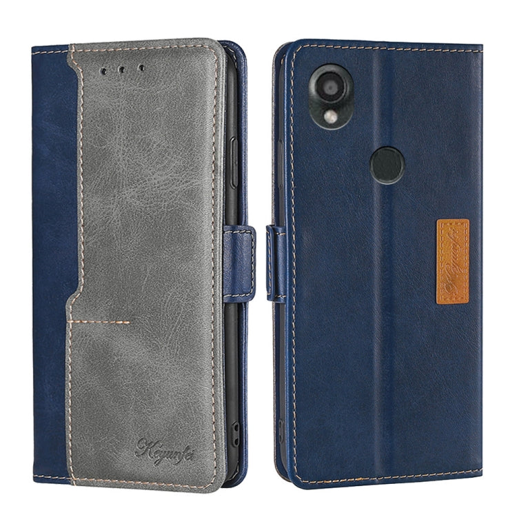 For Kyocera Digno SX3-KYG02 Contrast Color Side Buckle Leather Phone Case