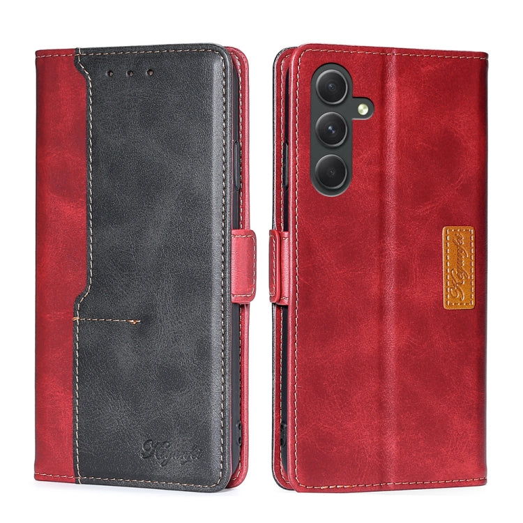 For Samsung Galaxy A54 5G Contrast Color Side Buckle Leather Phone Case