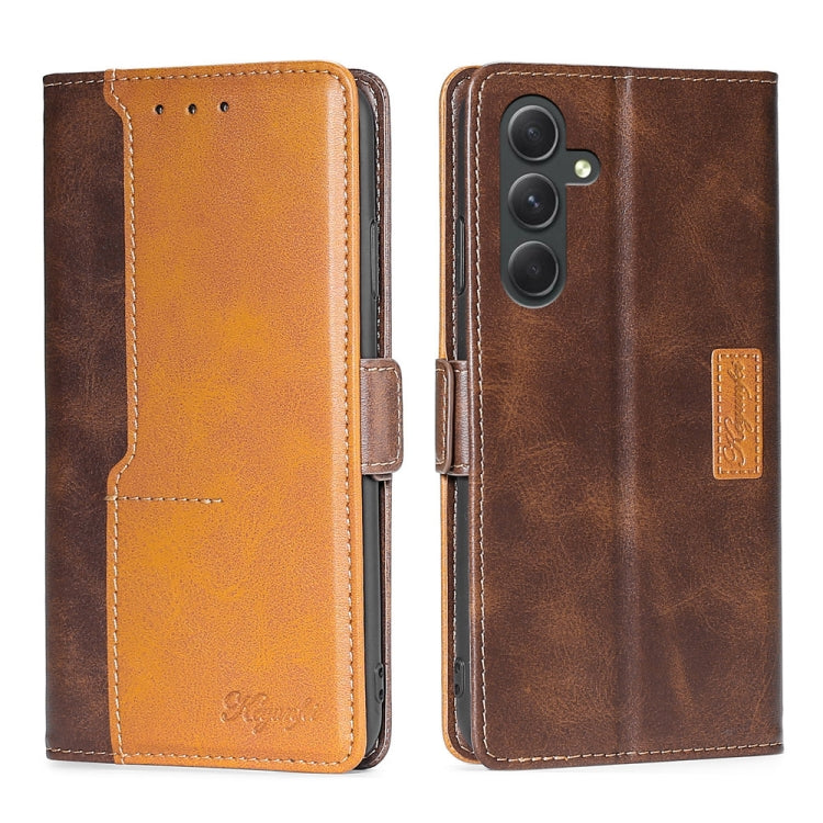For Samsung Galaxy A54 5G Contrast Color Side Buckle Leather Phone Case