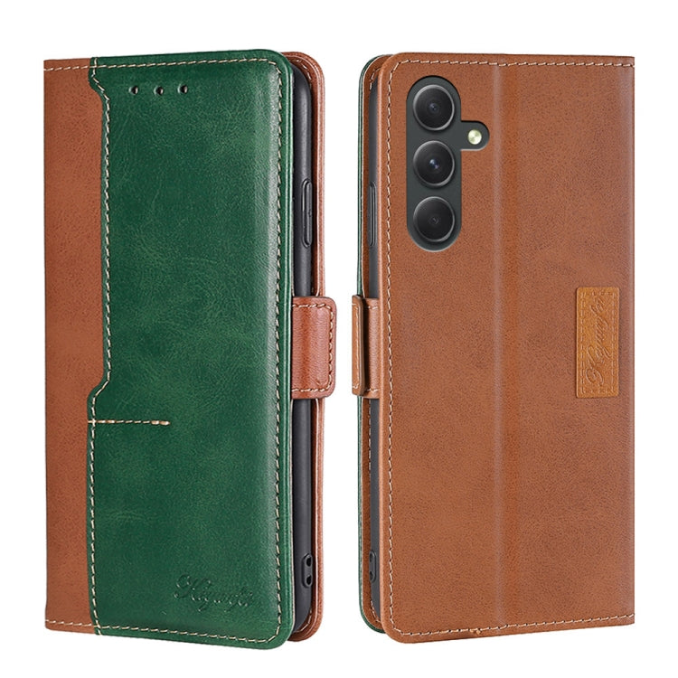 For Samsung Galaxy A54 5G Contrast Color Side Buckle Leather Phone Case