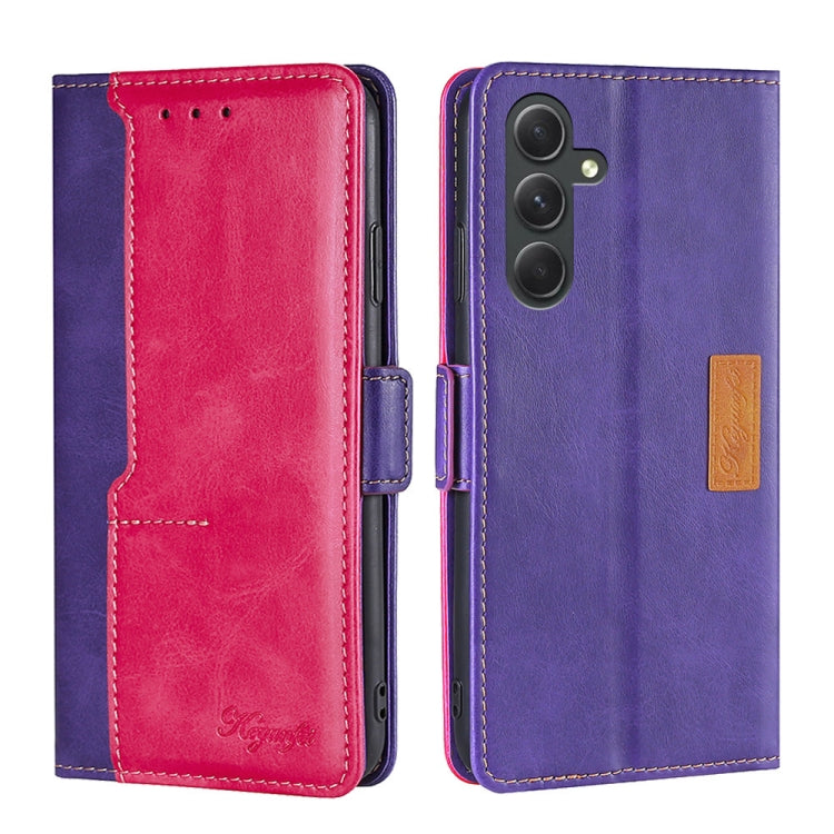 For Samsung Galaxy A54 5G Contrast Color Side Buckle Leather Phone Case