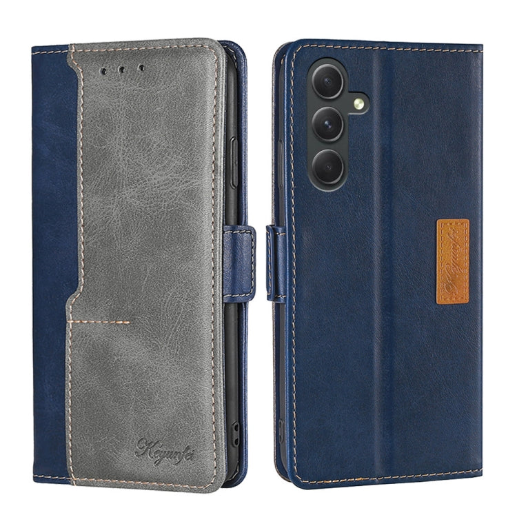 For Samsung Galaxy A54 5G Contrast Color Side Buckle Leather Phone Case