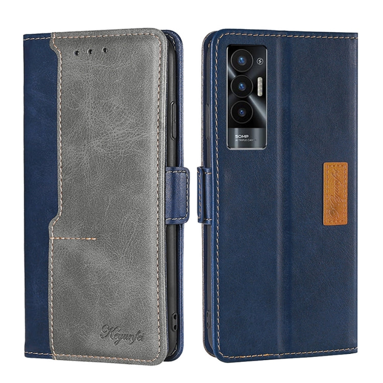 For Tecno Pova 5G Contrast Color Side Buckle Leather Phone Case