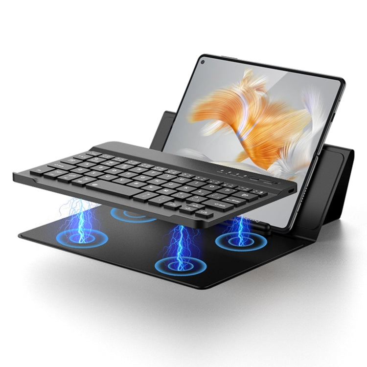 For Huawei Mate XS / XS 2 / X2 / X3 GKK Magnetic Folding Bluetooth Keyboard Leather Case with Keyboard + Holder + Mouse(Dark Green)